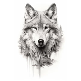 Black and White Wolf Canvas