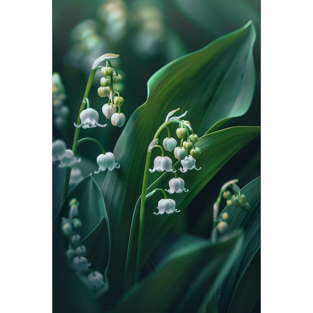 Green Flower Painting Print