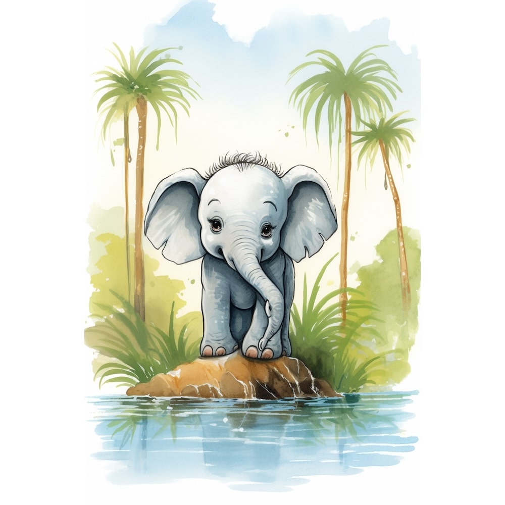 Elephant Canvas Drawing
