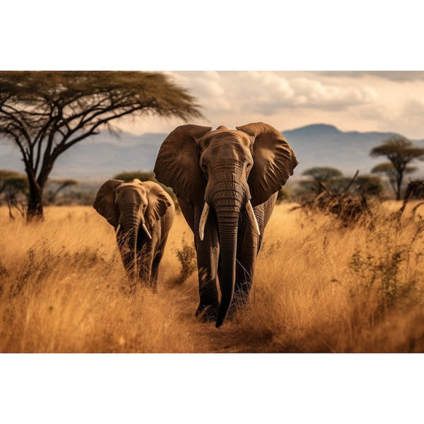 African Elephant Painting Wall Art