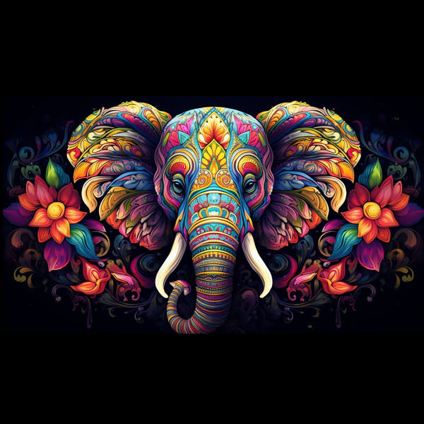 India Elephant Canvas
