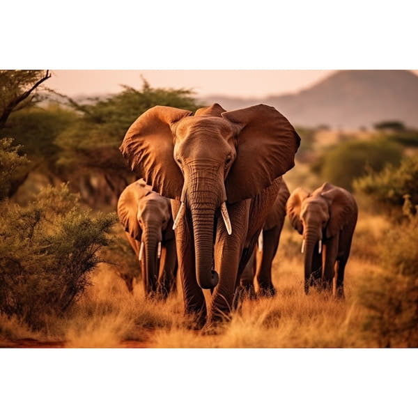African Elephant Painting Print