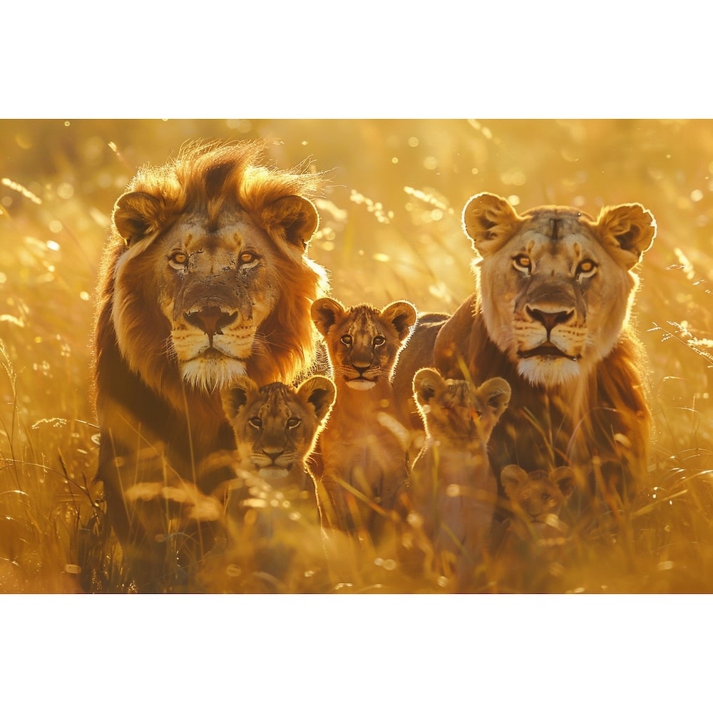 Lion Family Painting Canvas