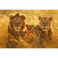 Thumbnail for Lion Family Painting Canvas