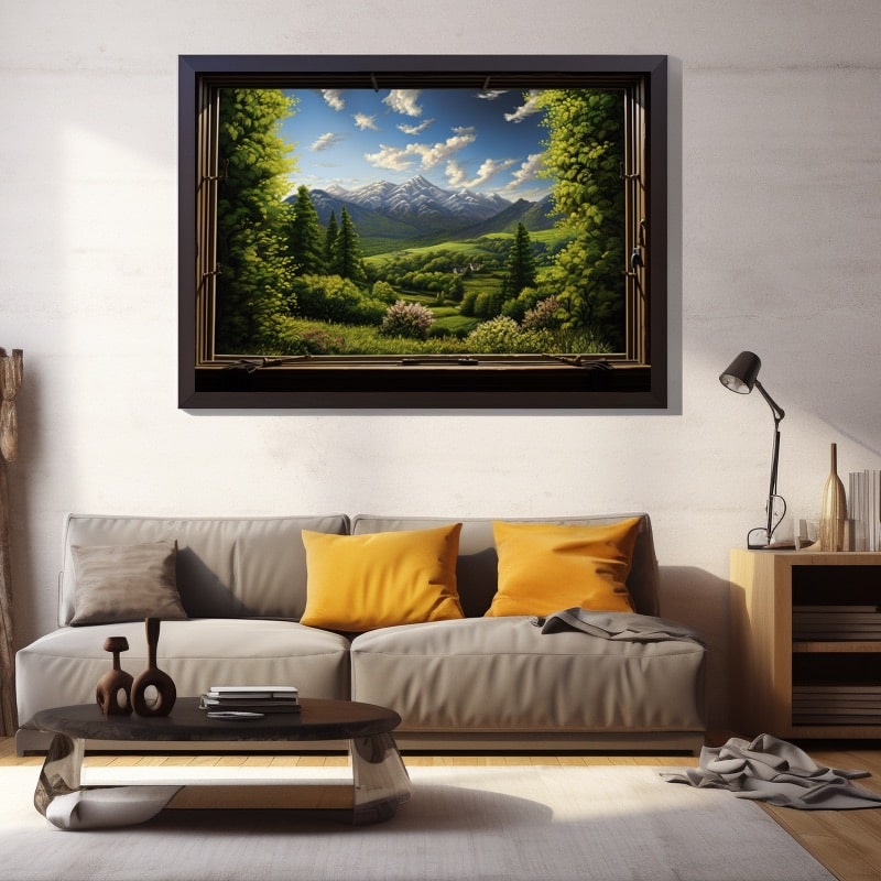 Landscape Window View Painting