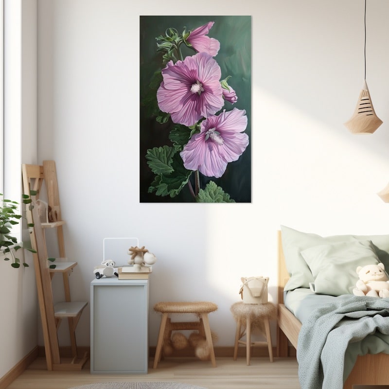 Purple Flower Acrylic Painting
