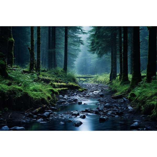 Dark Green Forest Canvas