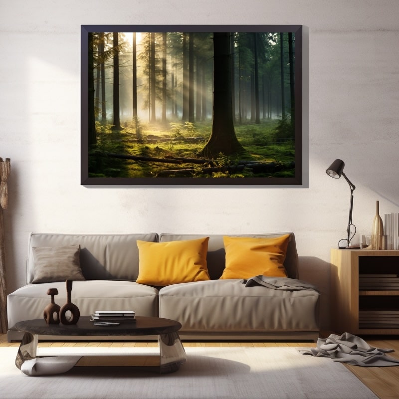 Sunrise Forest Painting