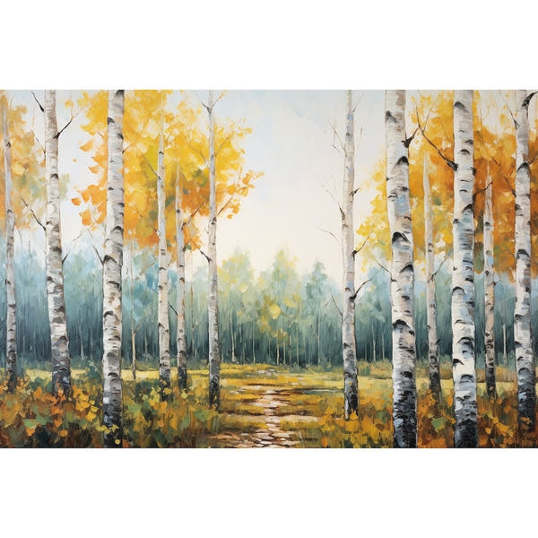 Birch Trees Abstract Canvas
