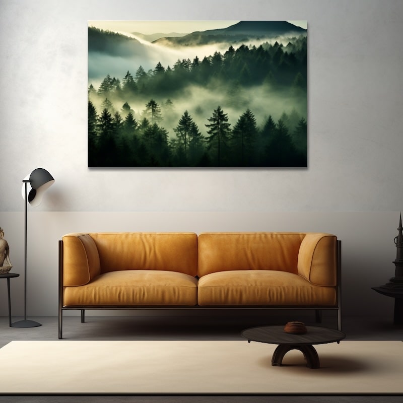 Foggy Forest Painting