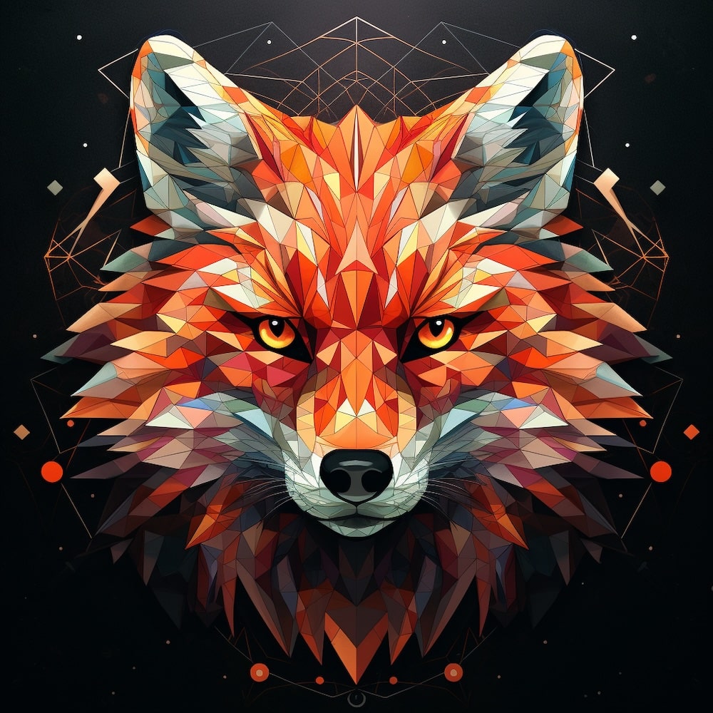 Geometric Fox Canvas