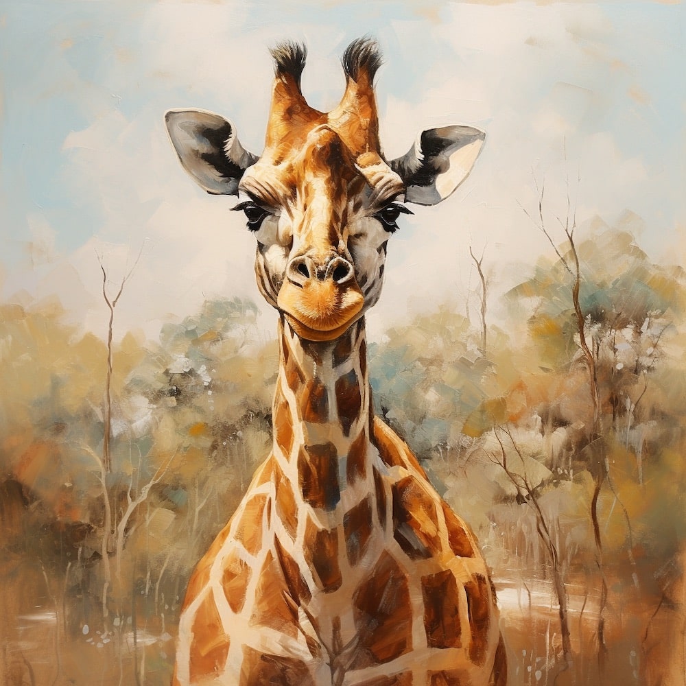Giraffe Painting Canvas