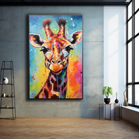 Thumbnail for Multicolored Giraffe Canvas