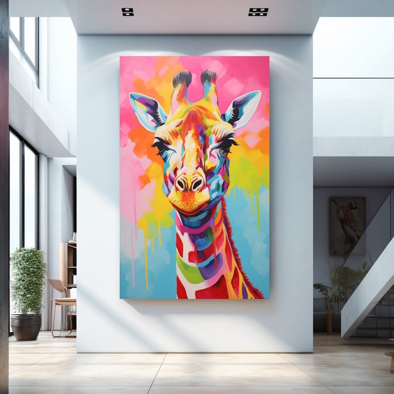 Colourful Giraffe Painting