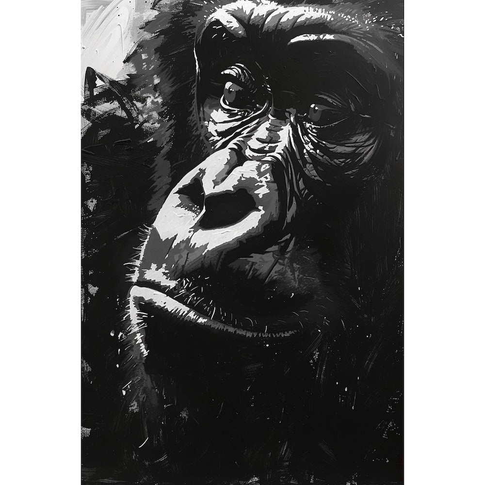 Black and White Monkey Painting