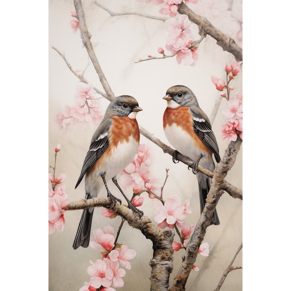 Japanese Bird and Flower Canvas