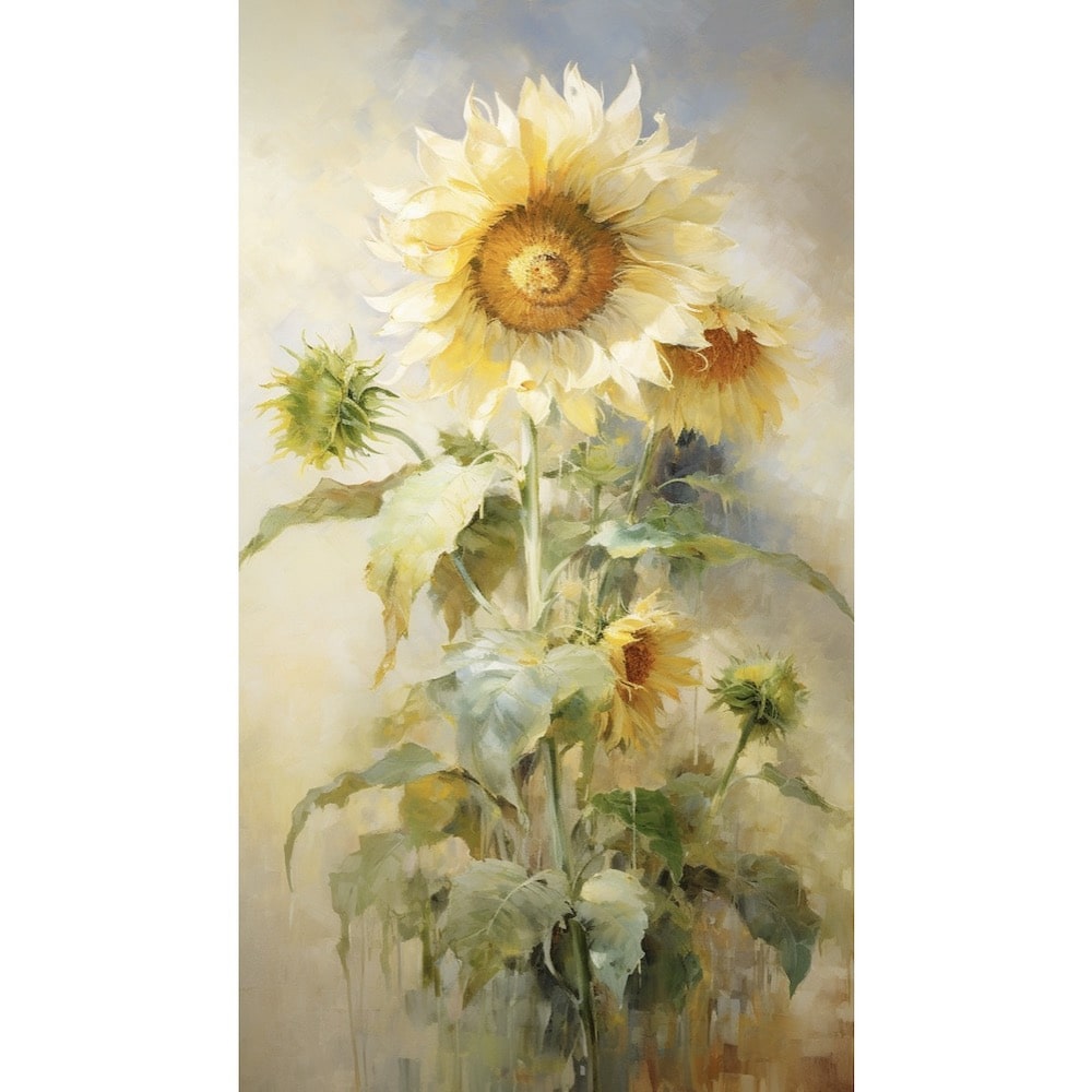 Painting White Sunflower