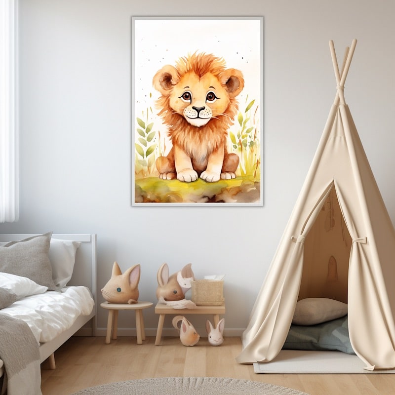 Lion Watercolor Painting