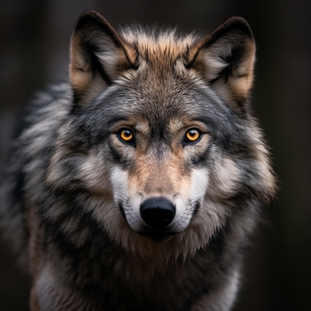 Face Canvas of a Wolf