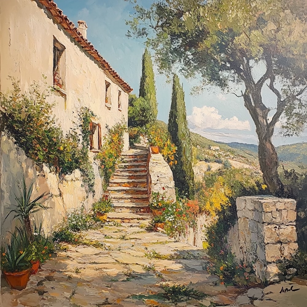 Acrylic Farm Landscape Canvas