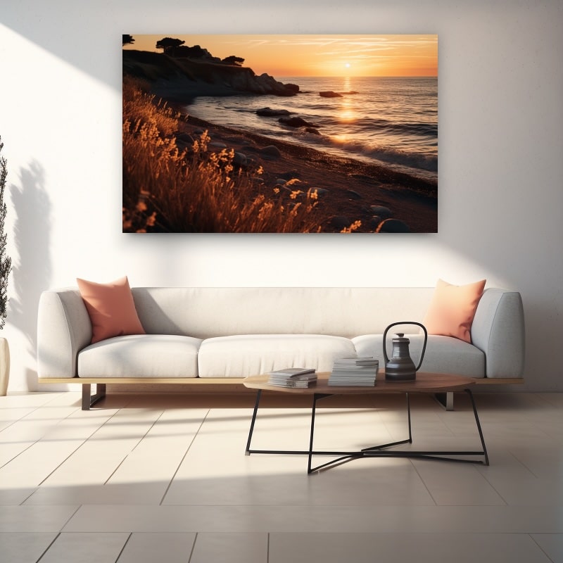 Sunset Water Reflection Painting