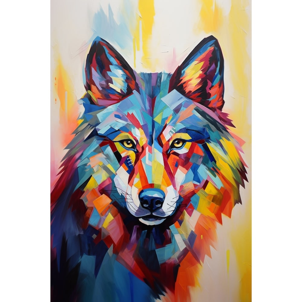 Colourful Wolf Canvas