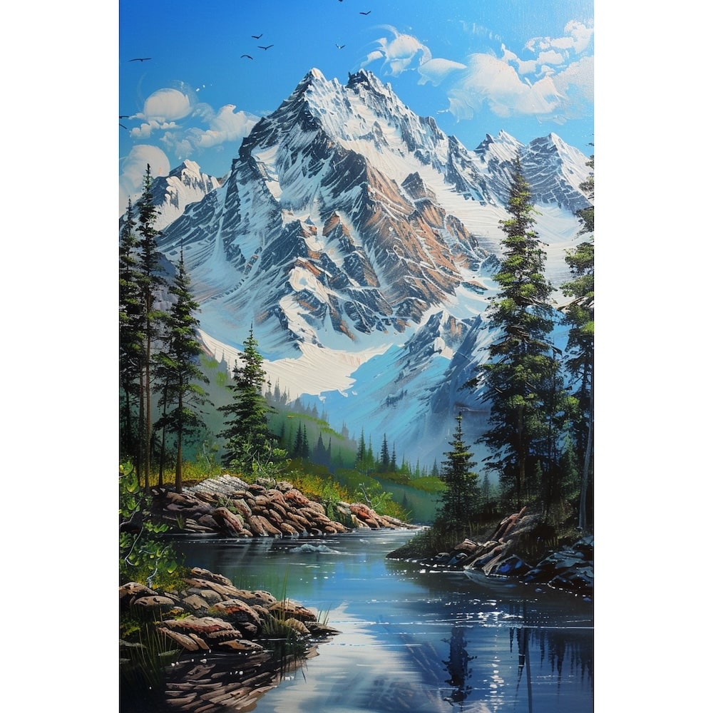 Mountain with River Canvas
