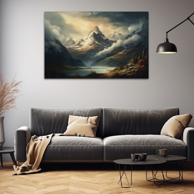 Vintage Mountain Painting