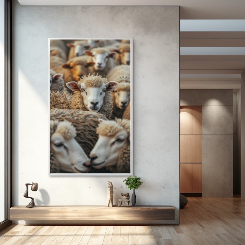 Sheep Print on Canvas