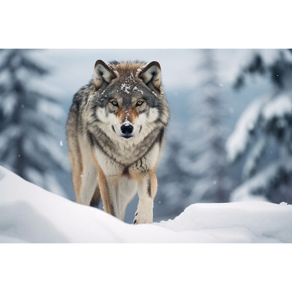 Wolf in Snow Canvas