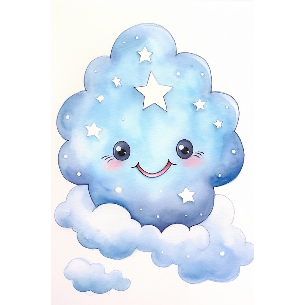 Cloudy Night Sky Canvas