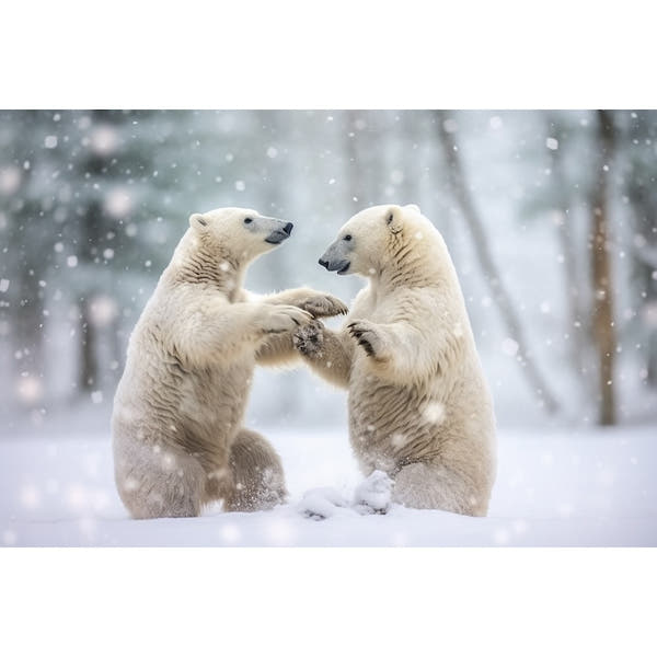 Polar Bear in a Snowstorm Canvas