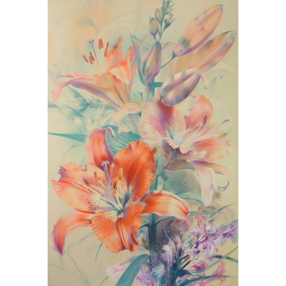 Soft Pastel Flowers Canvas