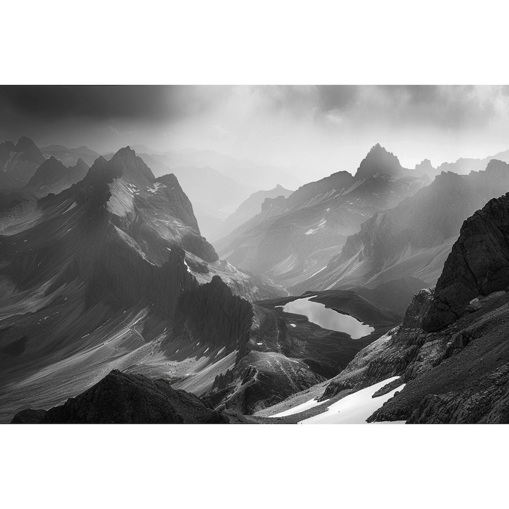 Black and White Landscape Painting Print