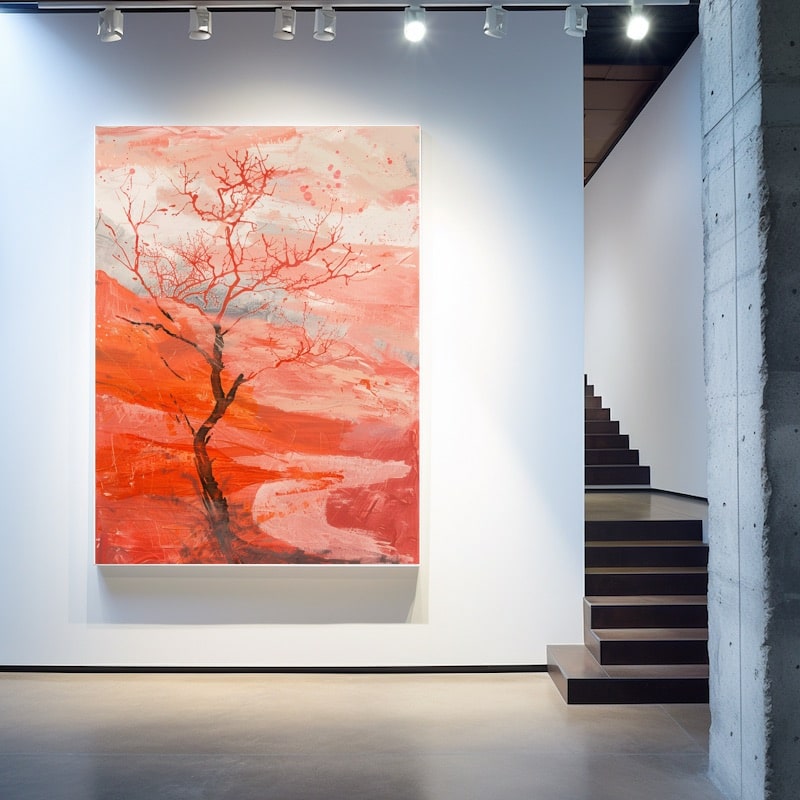 Red Landscape Canvas