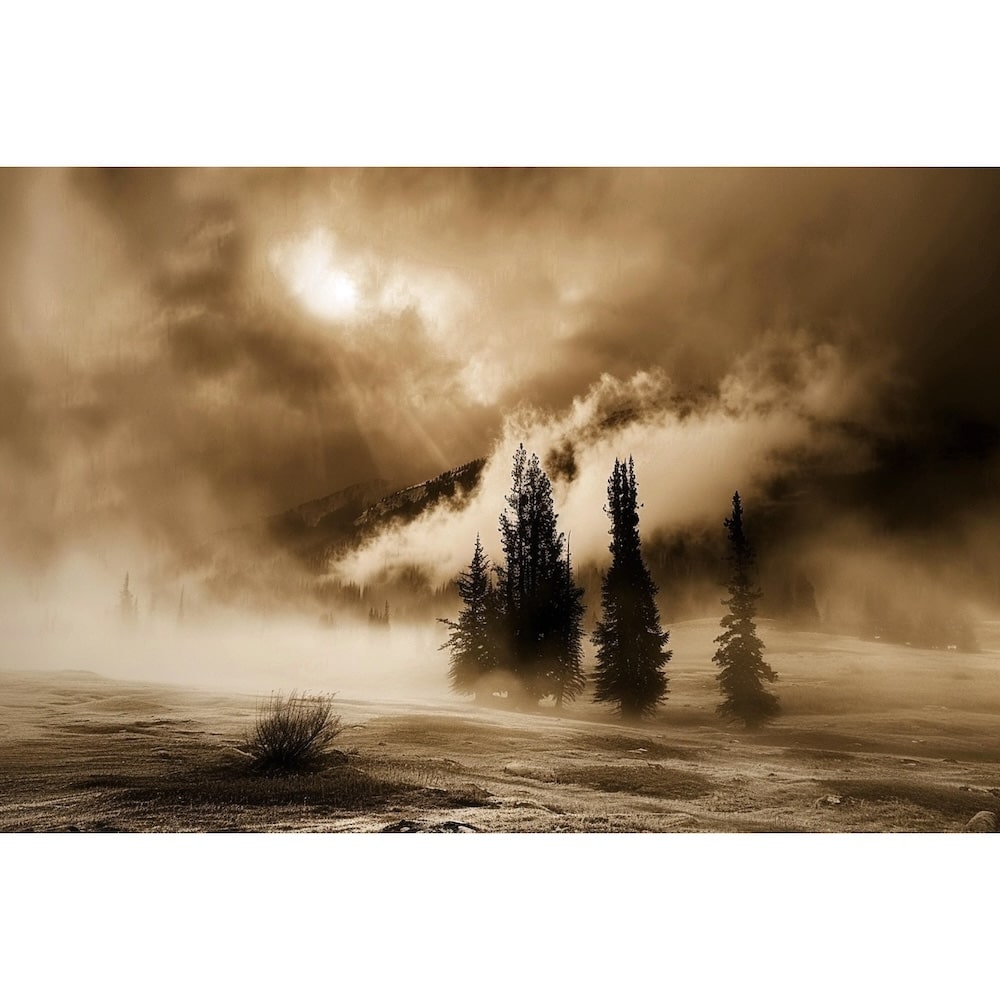 Sepia Landscape Canvas