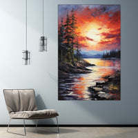 Thumbnail for Sunset Acrylic Painting on Canvas