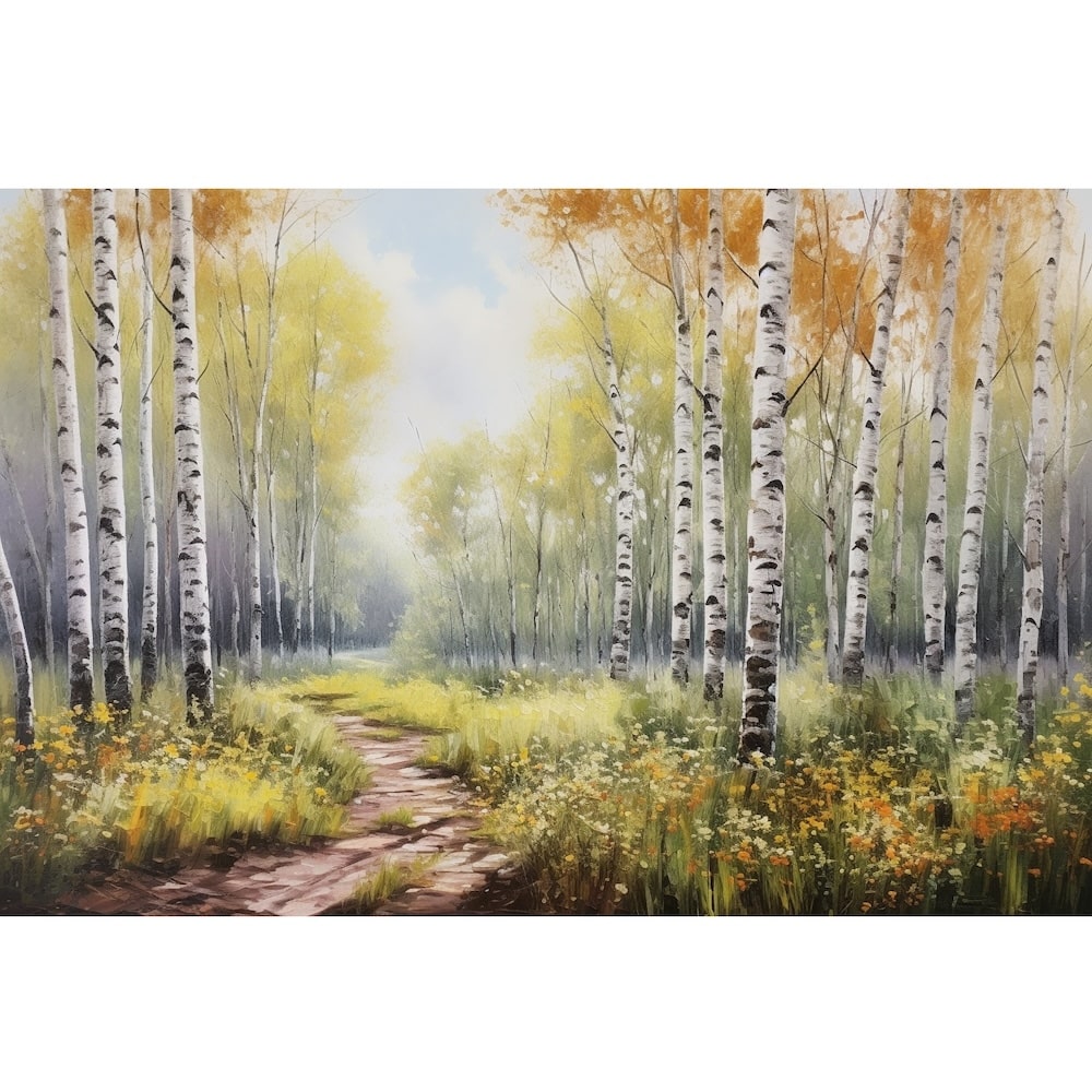 Forest Birch Trees Landscape Acrylic Canvas