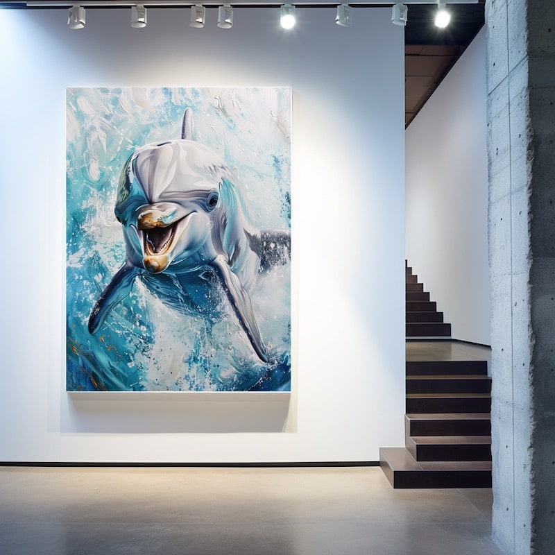 Oil Painting Dolphin