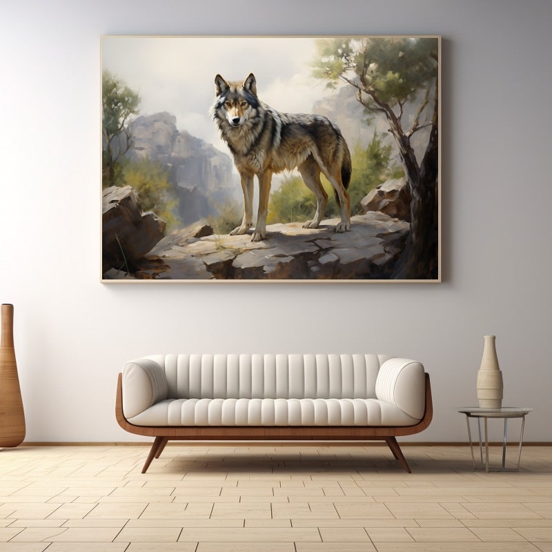 Wolf Oil Painting