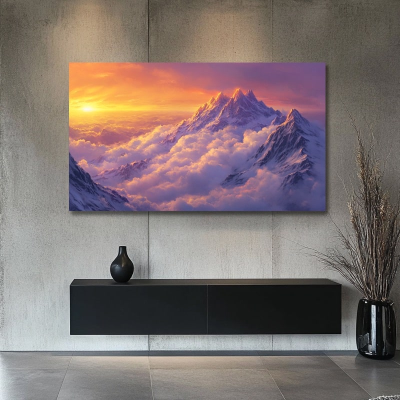 Sunset Sky with Clouds Painting