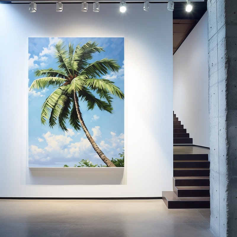 Acrylic Sunset Palm Tree Painting