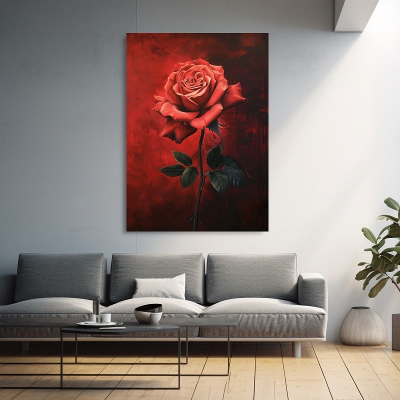 Red Rose Oil Painting