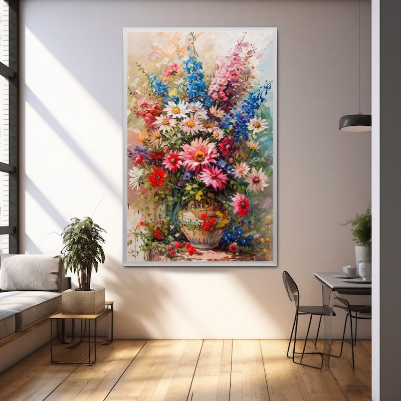 Acrylic Flower Vase Painting