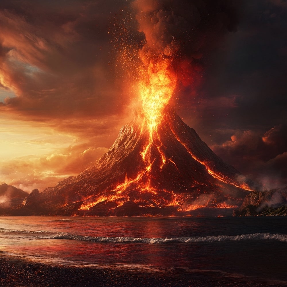 Volcano Landscape Canvas