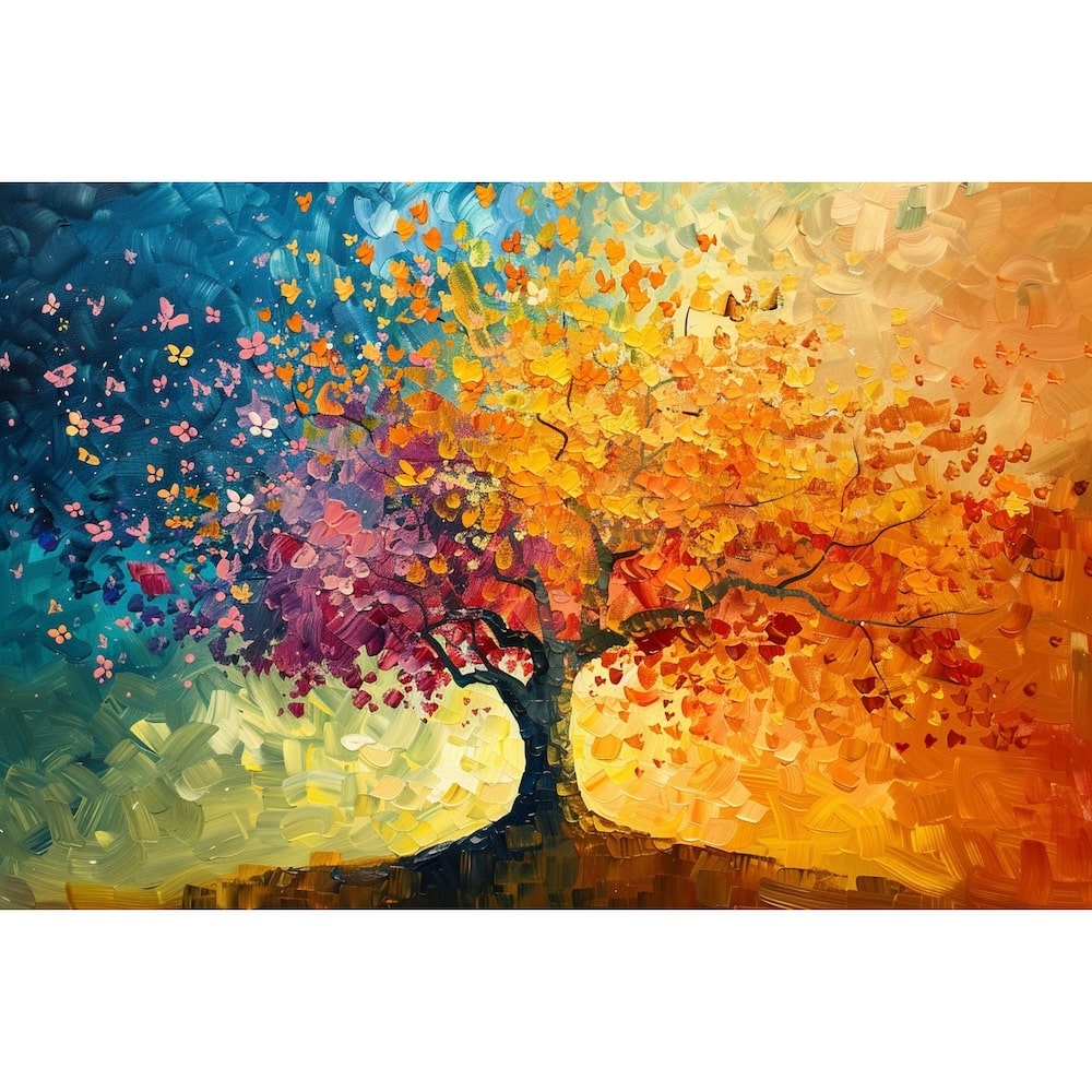 Colorful Abstract Tree Canvas