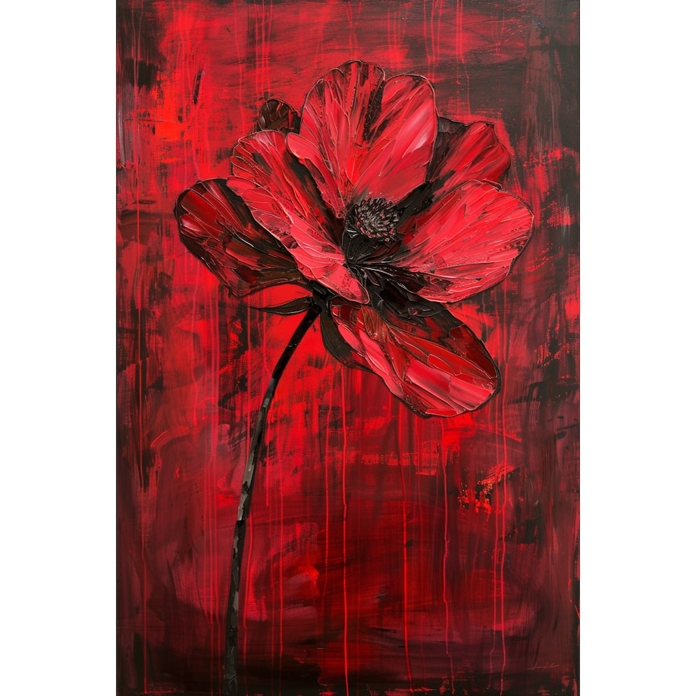 Red Flower Oil Canvas