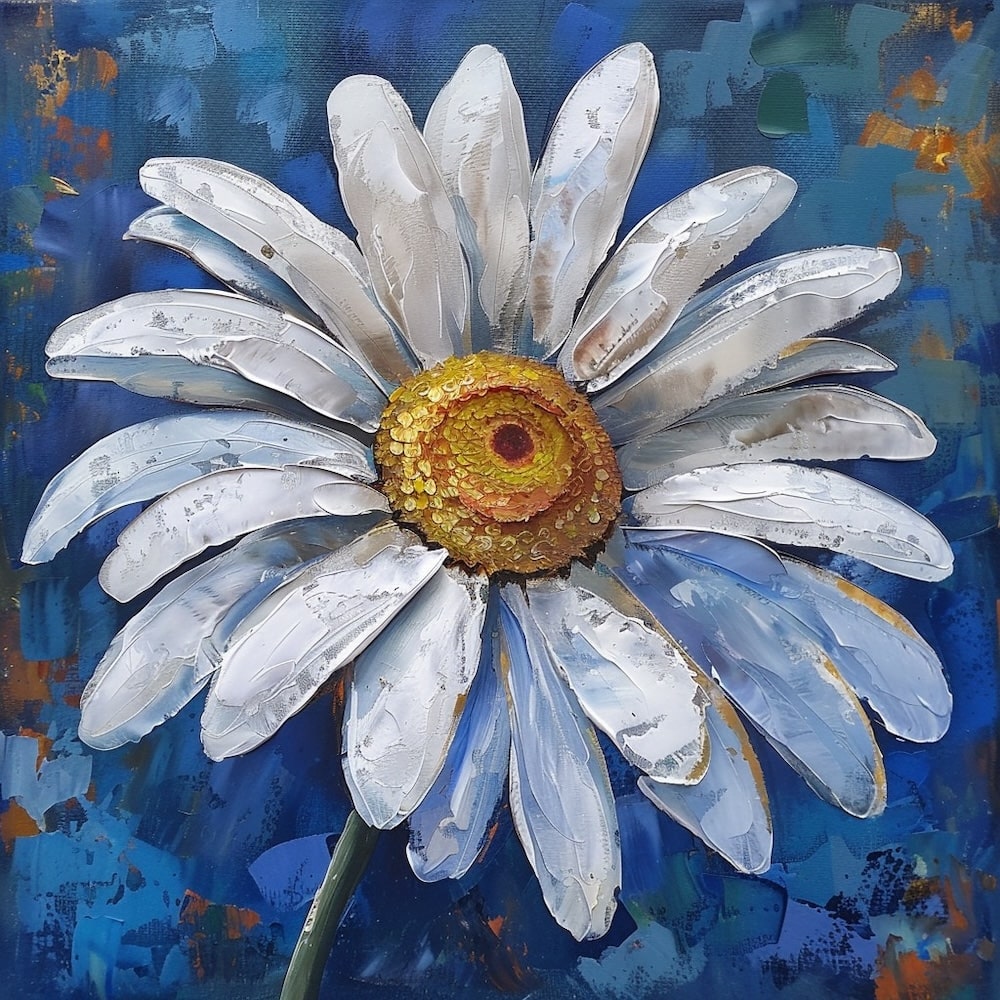 Daisy Flower Oil Canvas