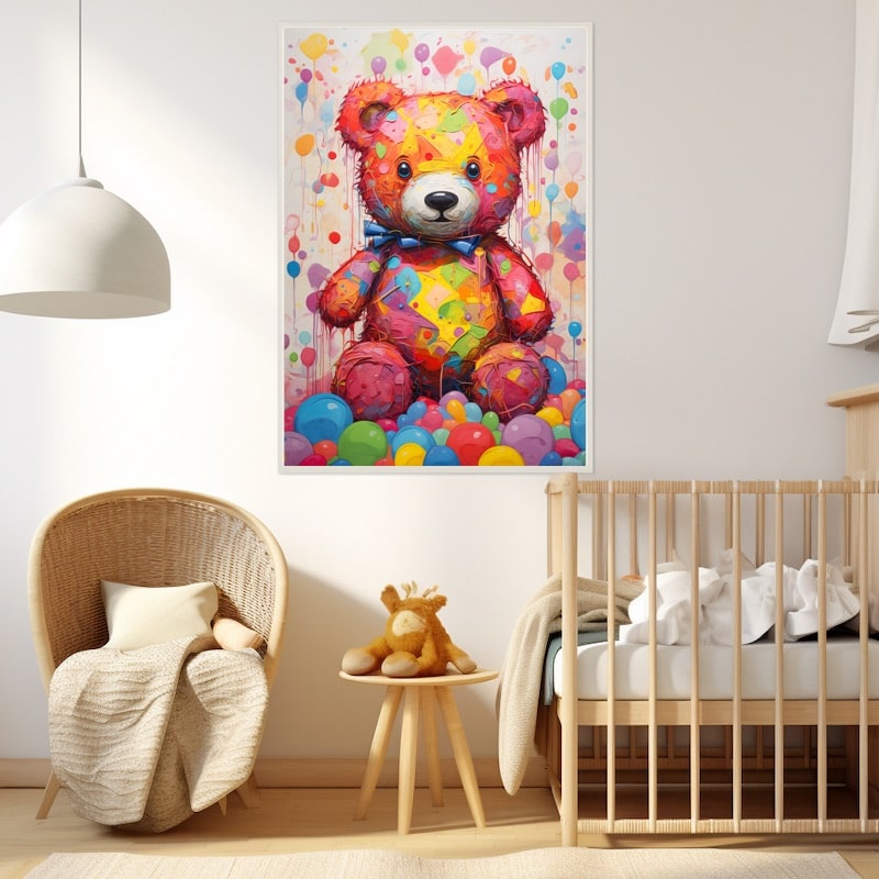 Acrylic Teddy Bear Painting