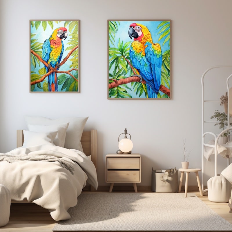 Bedroom Parrot Painting